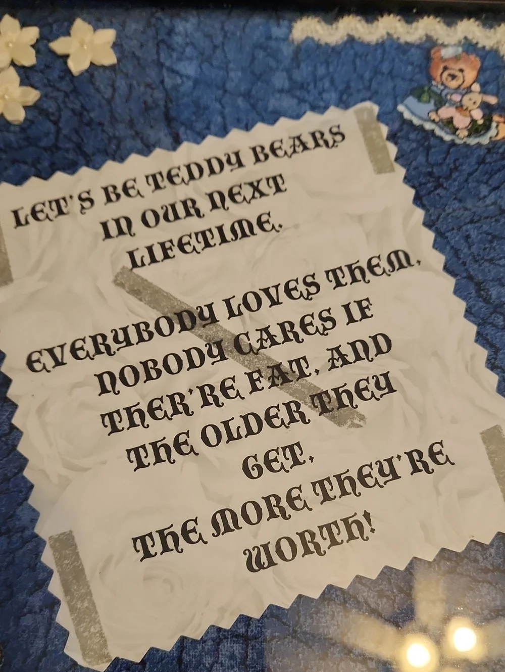 Lovely Lets Be Teddy Bear Saying Wall Hanging Picture